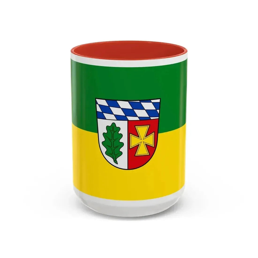 Flag of Aichach Friedberg Germany - Accent Coffee Mug 15oz Red - Go Mug Yourself