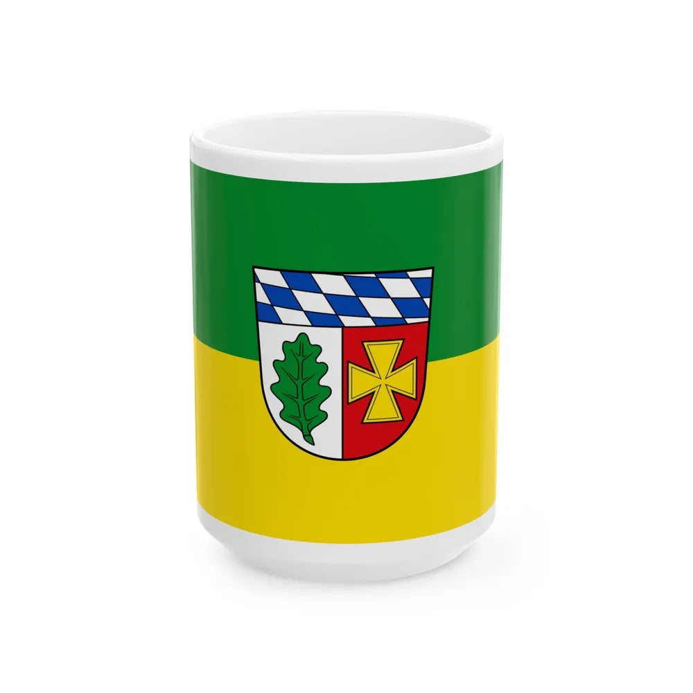 Flag of Aichach Friedberg Germany - White Coffee Mug-15oz-Go Mug Yourself