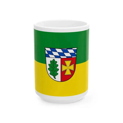 Flag of Aichach Friedberg Germany - White Coffee Mug 15oz - Go Mug Yourself