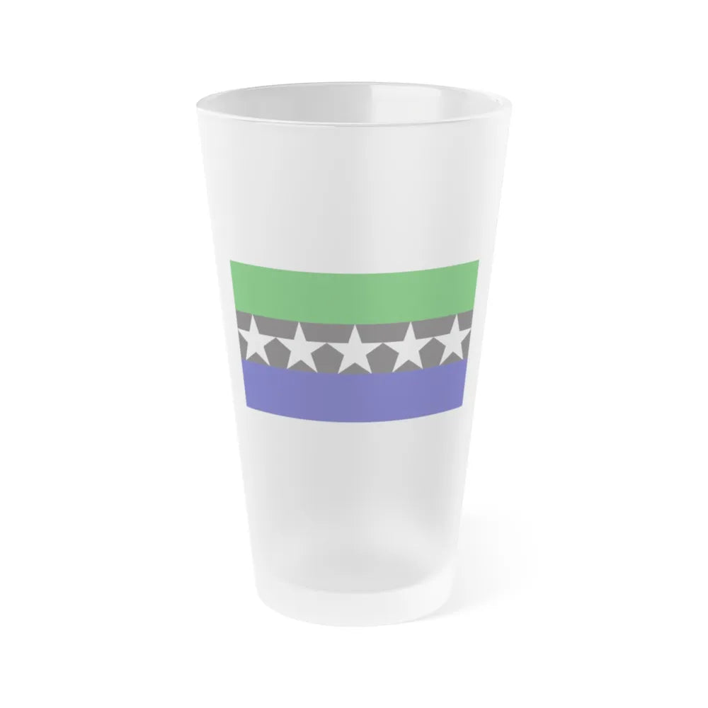 Flag of Aimeliik Palau - Frosted Pint Glass 16oz-16oz-Frosted-Go Mug Yourself