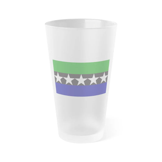 Flag of Aimeliik Palau - Frosted Pint Glass 16oz-16oz-Frosted-Go Mug Yourself