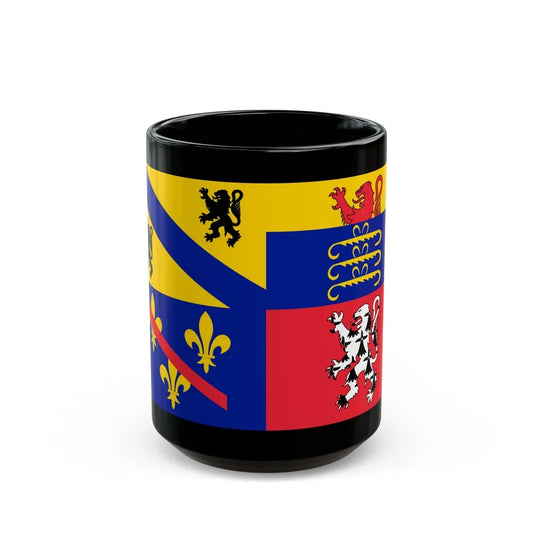 Flag of Ain France 2 - Black Coffee Mug-15oz-Go Mug Yourself