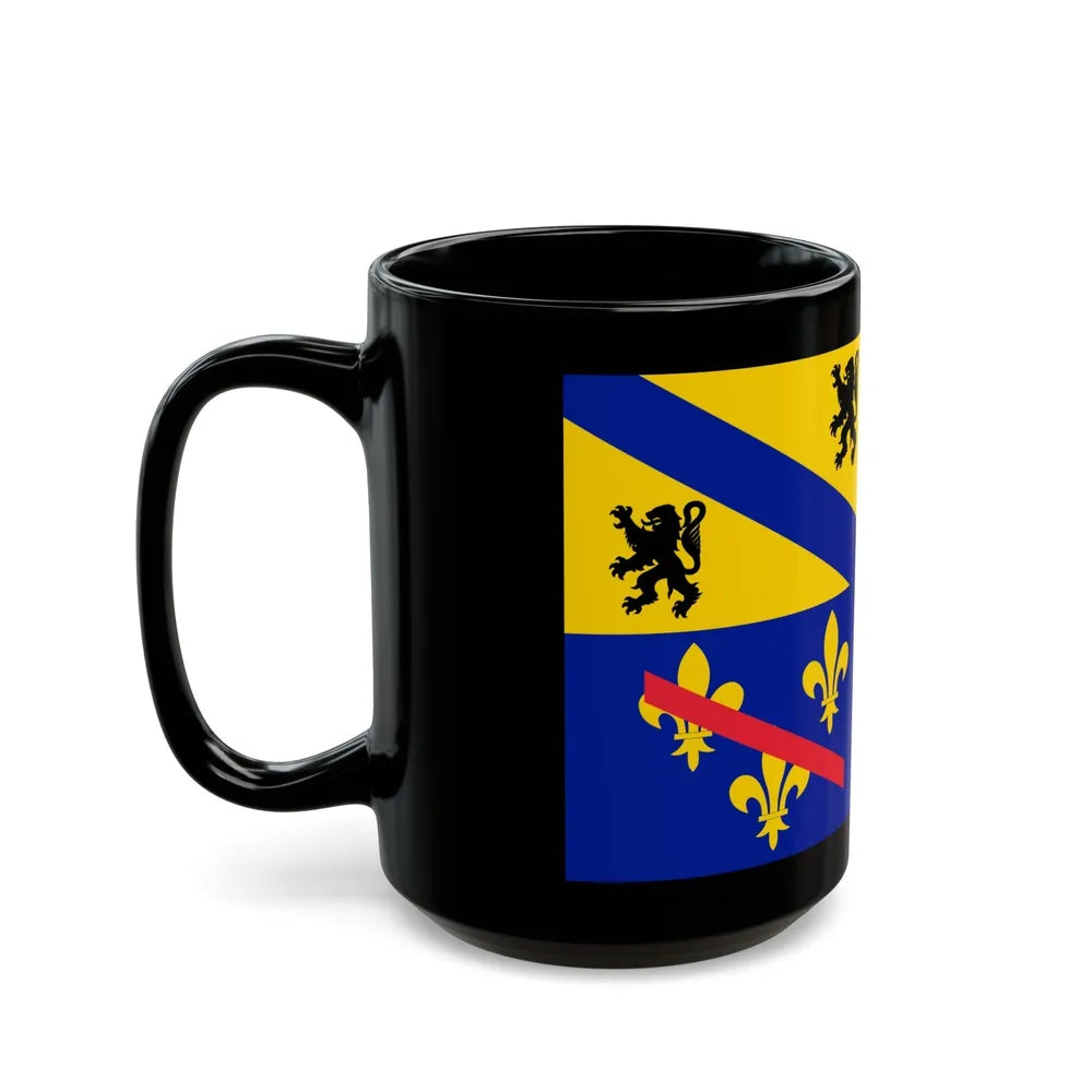 Flag of Ain France 2 - Black Coffee Mug-Go Mug Yourself