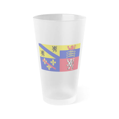 Flag of Ain France 2 - Frosted Pint Glass 16oz-16oz-Frosted-Go Mug Yourself