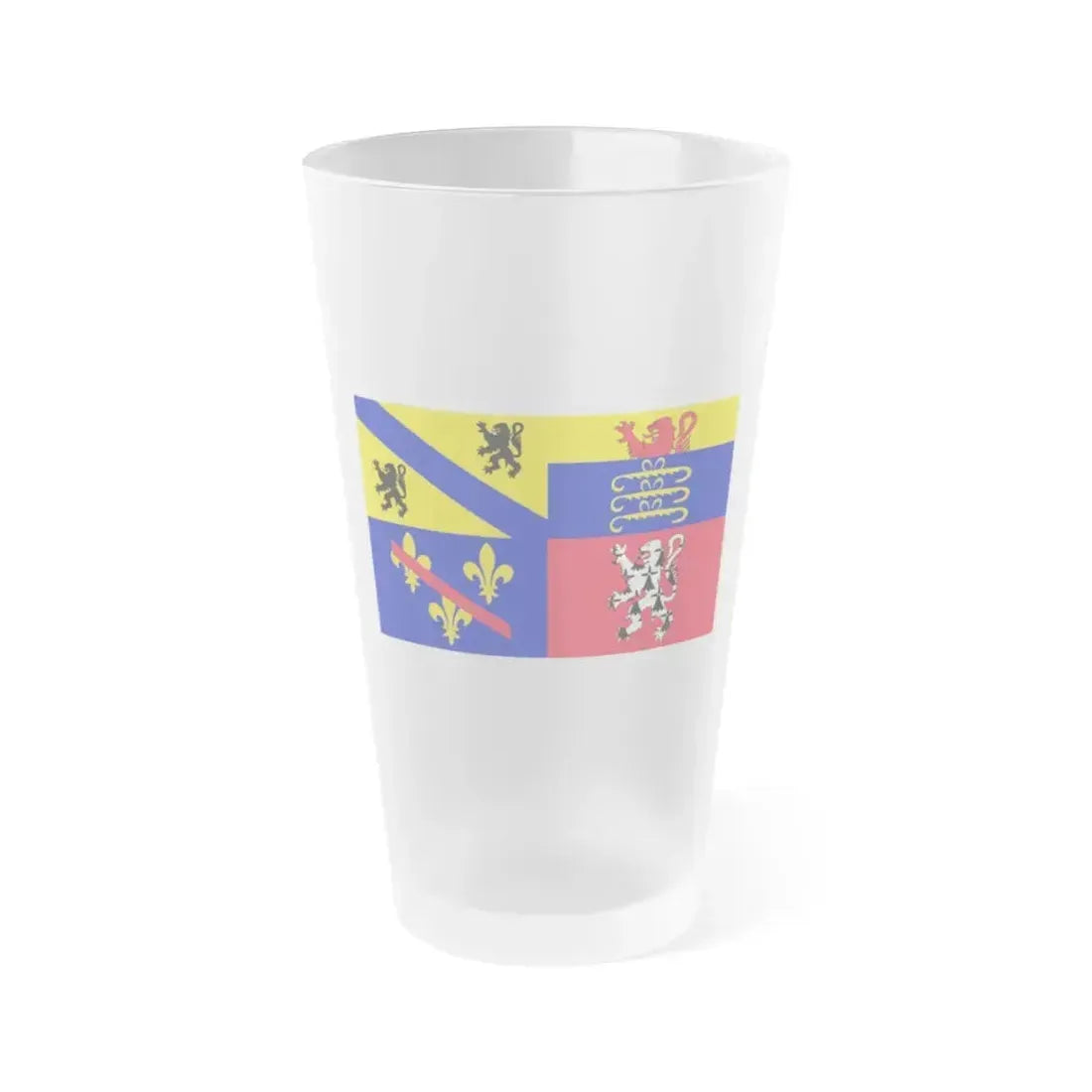 Flag of Ain France 2 - Frosted Pint Glass 16oz 16oz Frosted - Go Mug Yourself