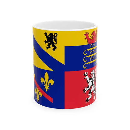 Flag of Ain France 2 - White Coffee Mug-11oz-Go Mug Yourself