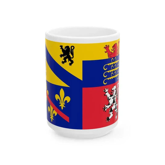 Flag of Ain France 2 - White Coffee Mug 15oz - Go Mug Yourself