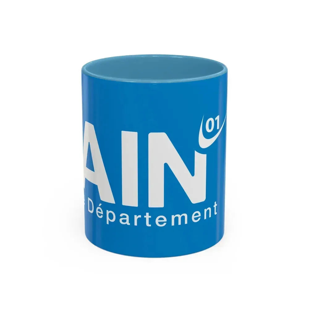 Flag of Ain France - Accent Coffee Mug 11oz Light Blue - Go Mug Yourself