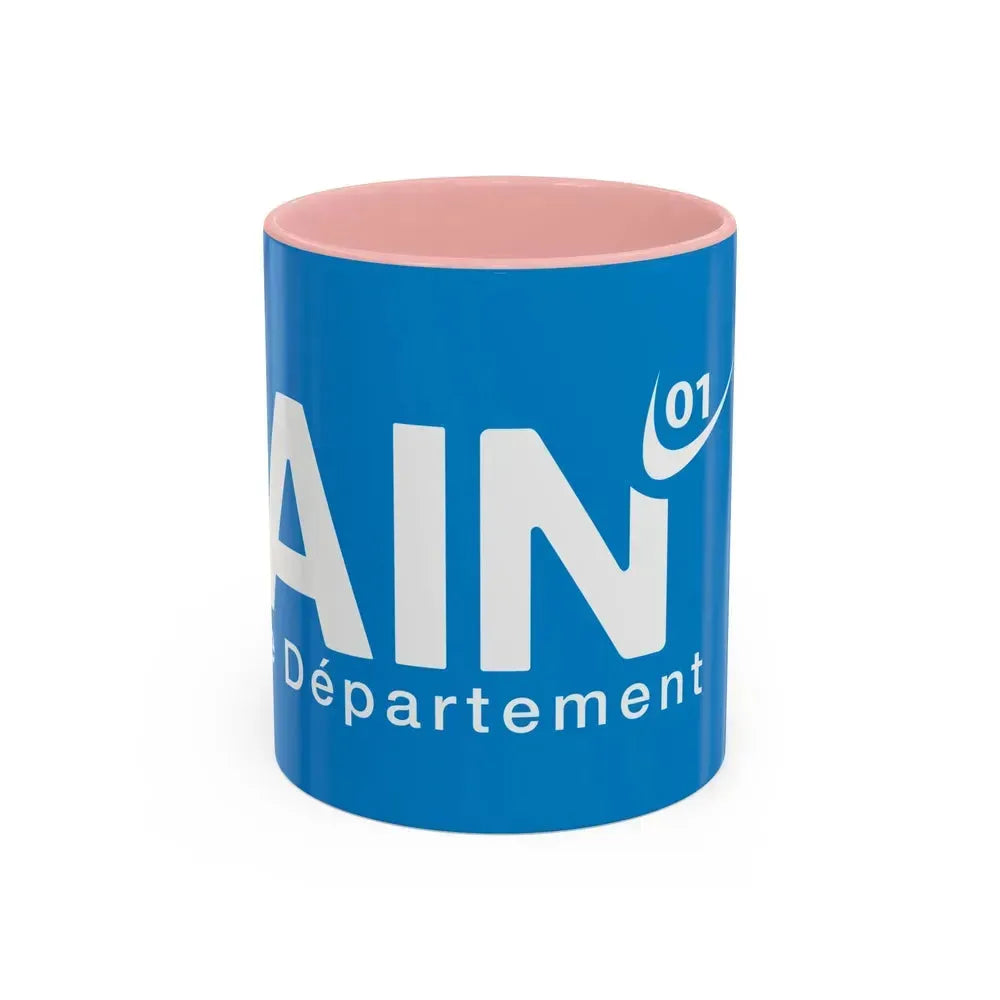Flag of Ain France - Accent Coffee Mug 11oz Pink - Go Mug Yourself