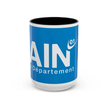 Flag of Ain France - Accent Coffee Mug 15oz Black - Go Mug Yourself