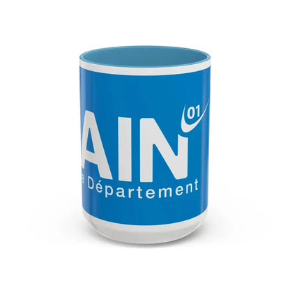 Flag of Ain France - Accent Coffee Mug 15oz Light Blue - Go Mug Yourself