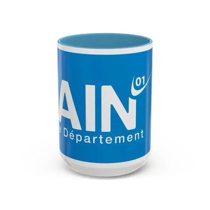 Flag of Ain France - Accent Coffee Mug 15oz Light Blue - Go Mug Yourself