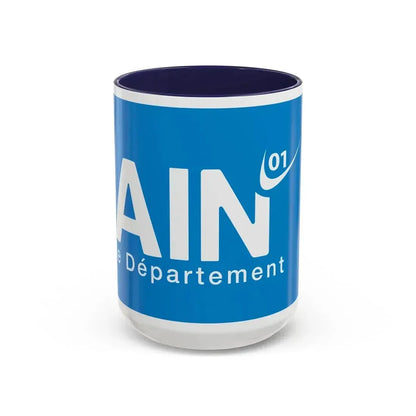 Flag of Ain France - Accent Coffee Mug 15oz Navy - Go Mug Yourself