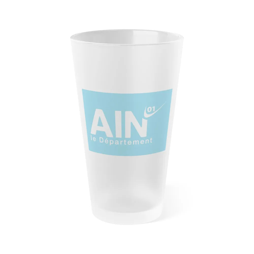 Flag of Ain France - Frosted Pint Glass 16oz-16oz-Frosted-Go Mug Yourself