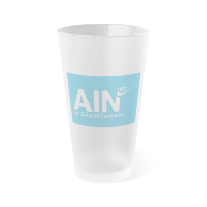 Flag of Ain France - Frosted Pint Glass 16oz-16oz-Frosted-Go Mug Yourself