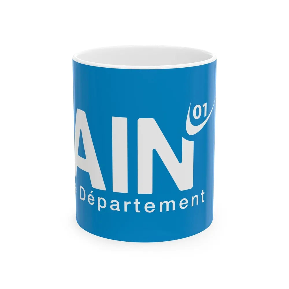 Flag of Ain France - White Coffee Mug-11oz-Go Mug Yourself