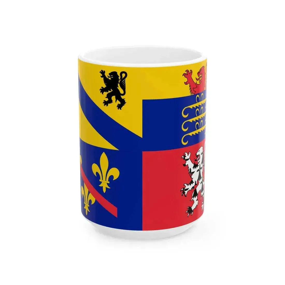 Flag of Ain (France) White Coffee Mug 15oz - Go Mug Yourself