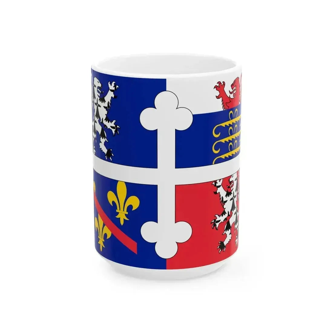Flag of Ain variant (France) White Coffee Mug 15oz - Go Mug Yourself