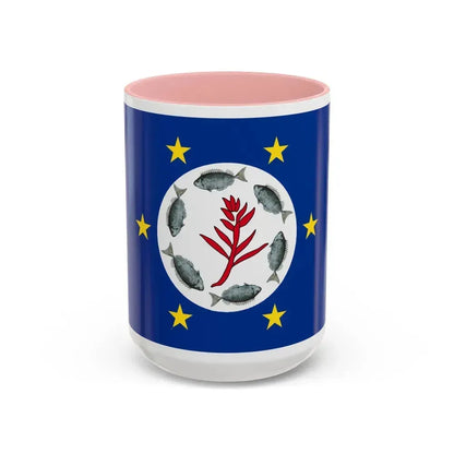 Flag of Airai Palau - Accent Coffee Mug 15oz Pink - Go Mug Yourself