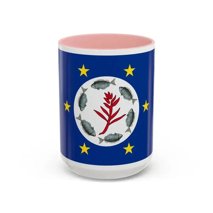 Flag of Airai Palau - Accent Coffee Mug 15oz Pink - Go Mug Yourself