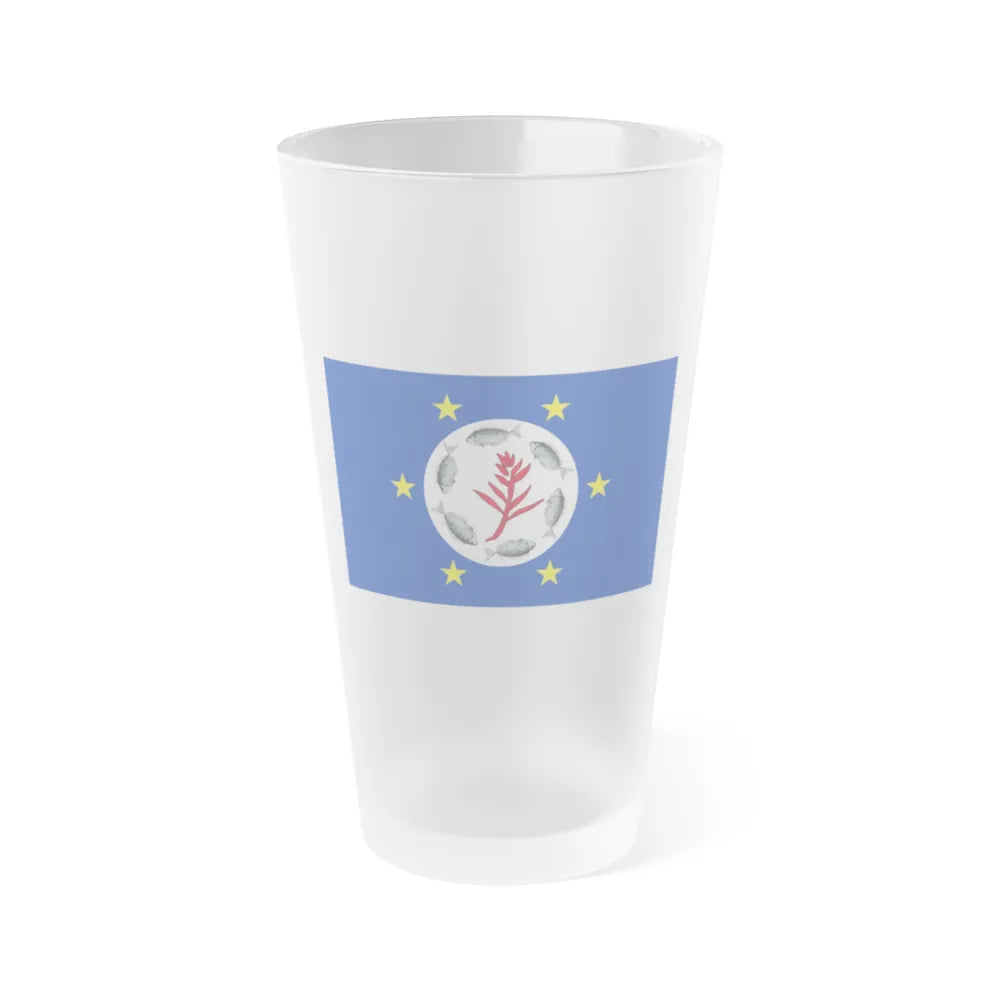 Flag of Airai Palau - Frosted Pint Glass 16oz-16oz-Frosted-Go Mug Yourself