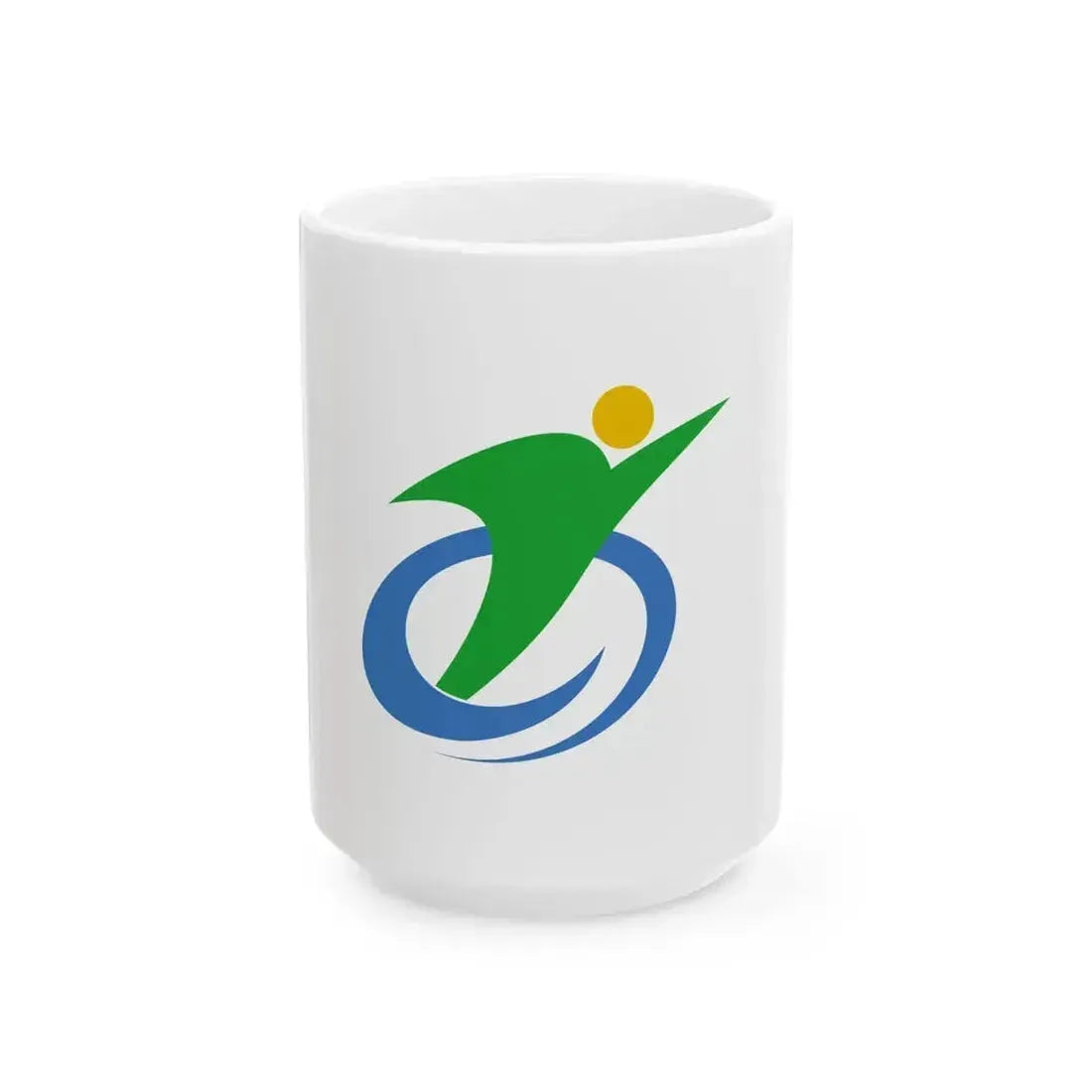 Flag of Aisho Shiga (Japan) White Coffee Mug 15oz - Go Mug Yourself