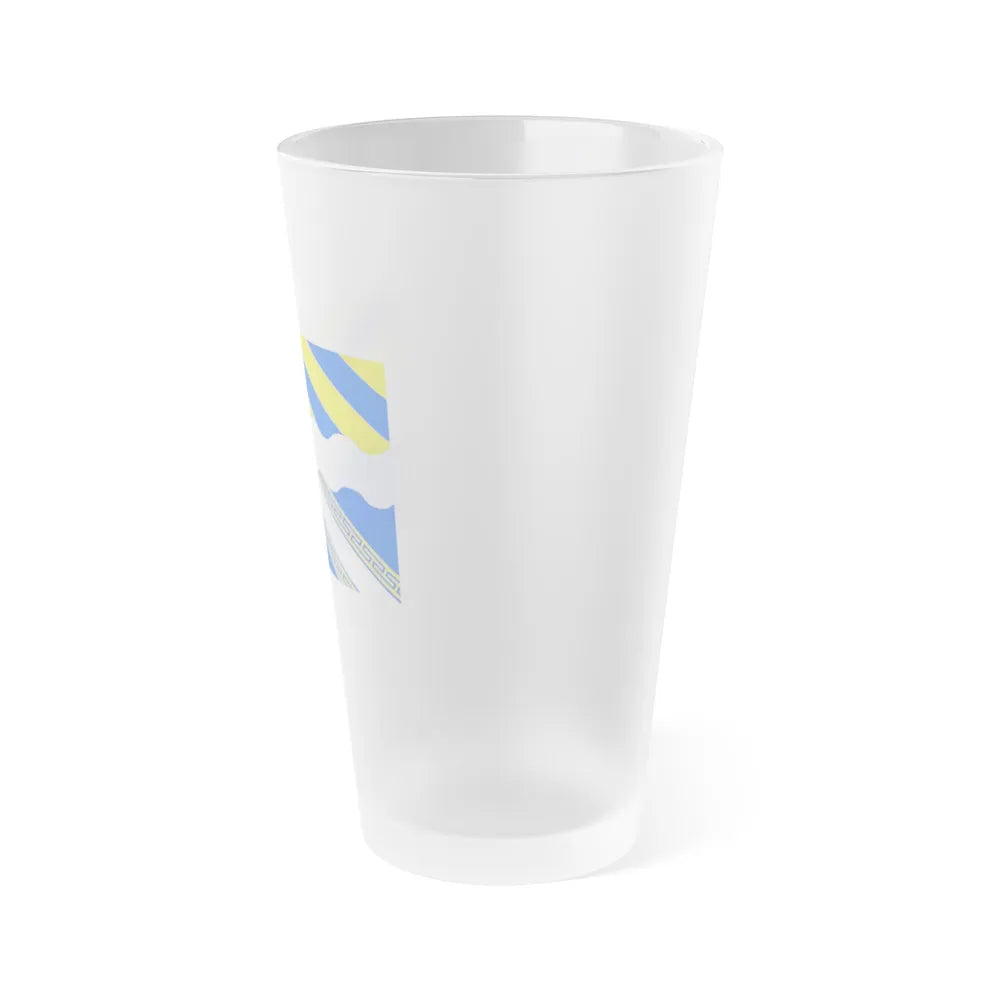 Flag of Aisne France 2 - Frosted Pint Glass 16oz-Go Mug Yourself