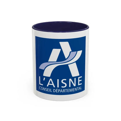 Flag of Aisne France - Accent Coffee Mug 11oz Navy - Go Mug Yourself
