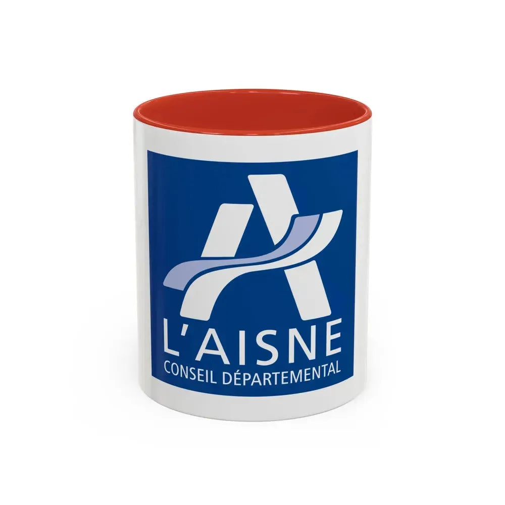 Flag of Aisne France - Accent Coffee Mug 11oz Red - Go Mug Yourself