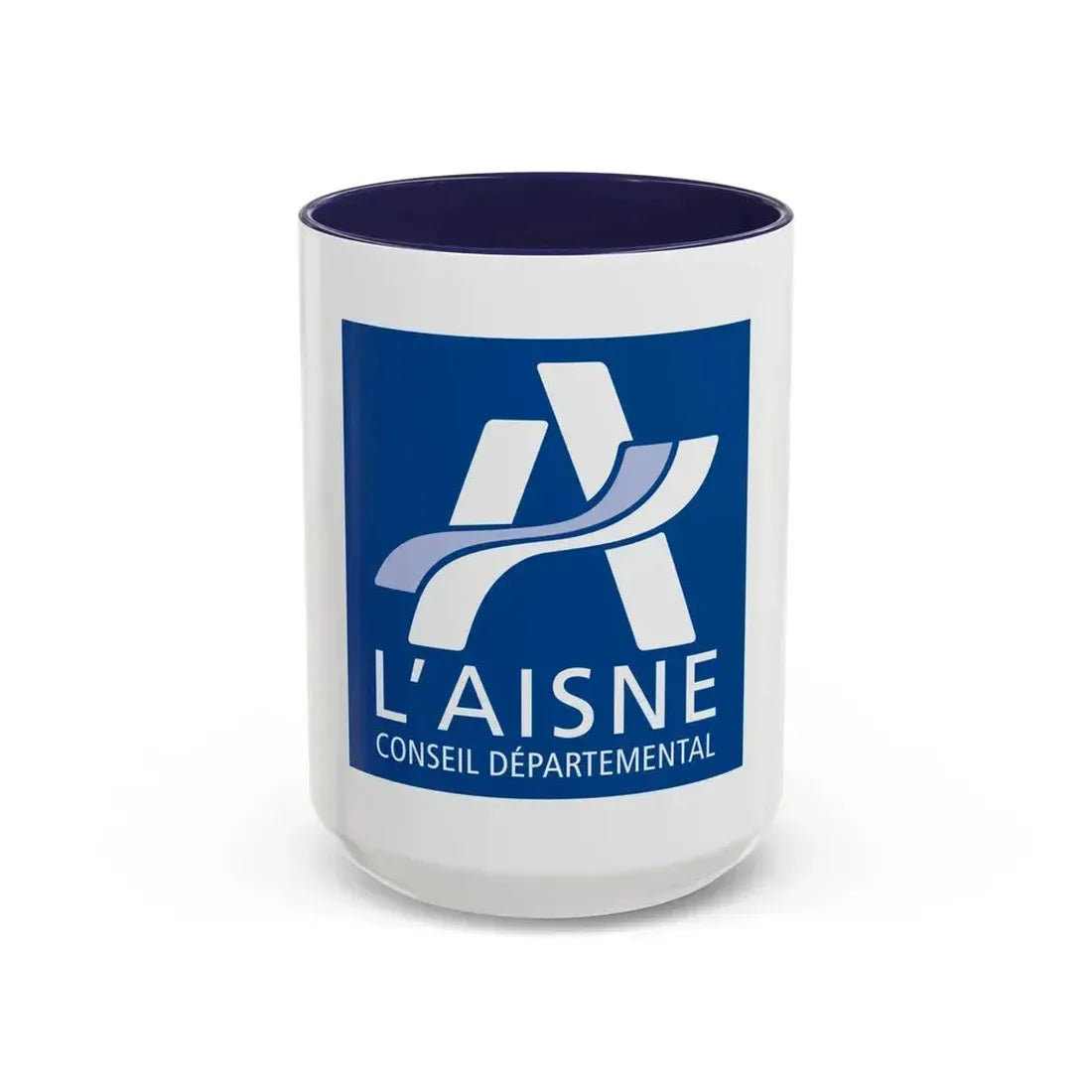 Flag of Aisne France - Accent Coffee Mug 15oz Navy - Go Mug Yourself