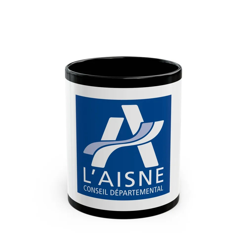 Flag of Aisne France - Black Coffee Mug-11oz-Go Mug Yourself