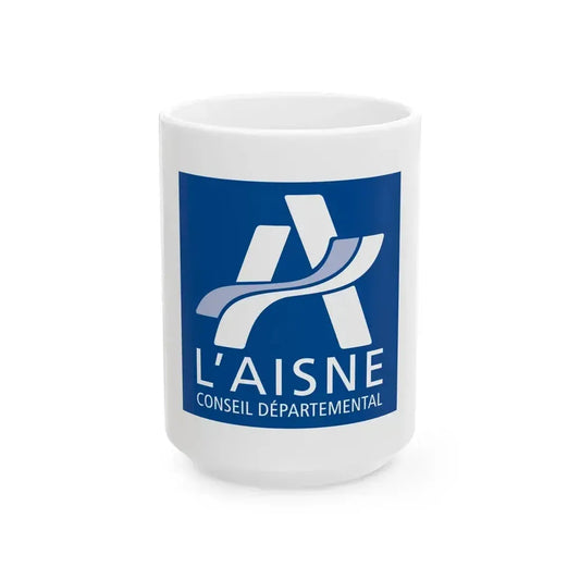 Flag of Aisne France - White Coffee Mug 15oz - Go Mug Yourself
