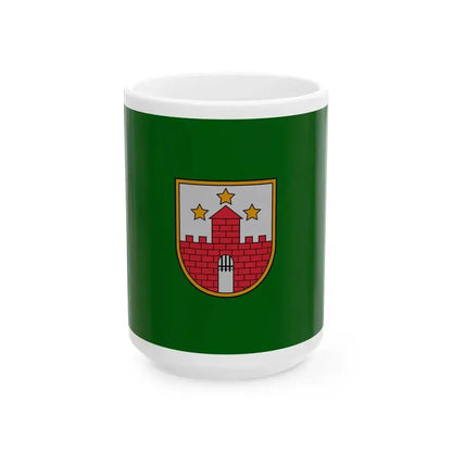 Flag of Aizpute Municipality (Latvia) White Coffee Mug 15oz - Go Mug Yourself