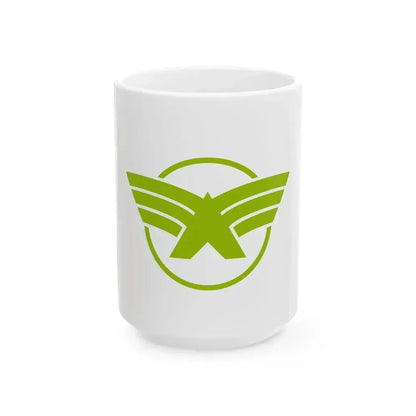 Flag of Aka Fukuoka (Japan) White Coffee Mug 15oz - Go Mug Yourself