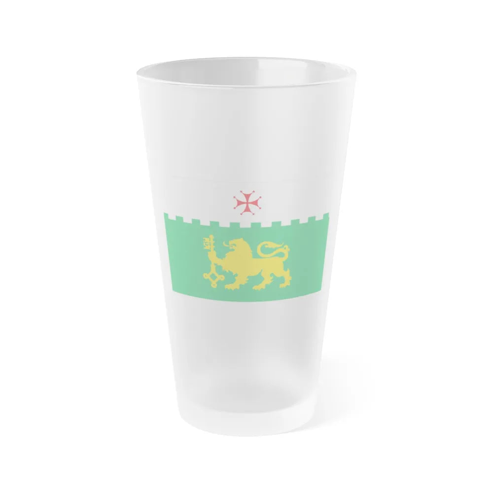 Flag of Akhaltsikhe Georgia - Frosted Pint Glass 16oz-16oz-Frosted-Go Mug Yourself