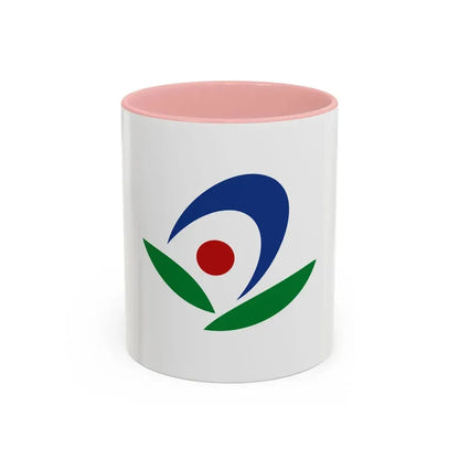 Flag of Akiruno Tokyo Japan - Accent Coffee Mug 11oz Pink - Go Mug Yourself