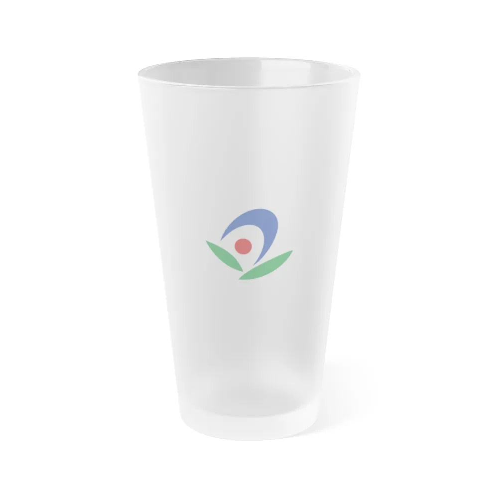 Flag of Akiruno Tokyo Japan - Frosted Pint Glass 16oz-16oz-Frosted-Go Mug Yourself