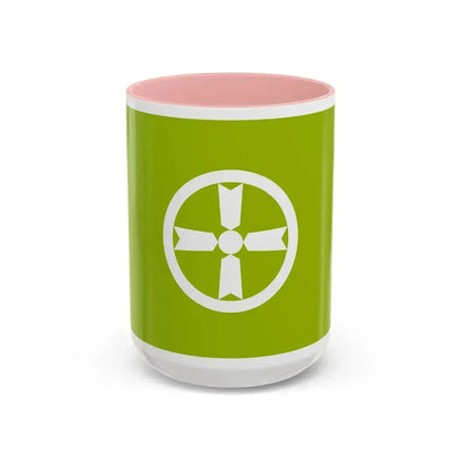 Flag of Akita Akita Japan - Accent Coffee Mug 15oz Pink - Go Mug Yourself