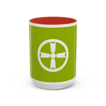 Flag of Akita Akita Japan - Accent Coffee Mug 15oz Red - Go Mug Yourself