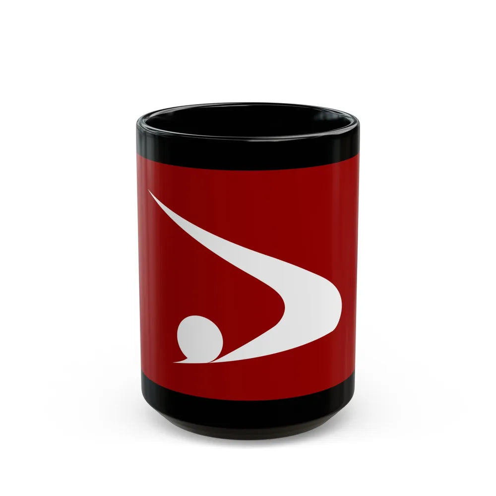 Flag of Akita Prefecture Japan - Black Coffee Mug-15oz-Go Mug Yourself