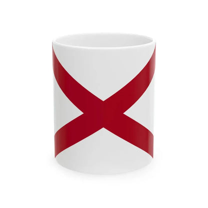 Flag of Alabama 3-2 (United States) White Coffee Mug 11oz - Go Mug Yourself