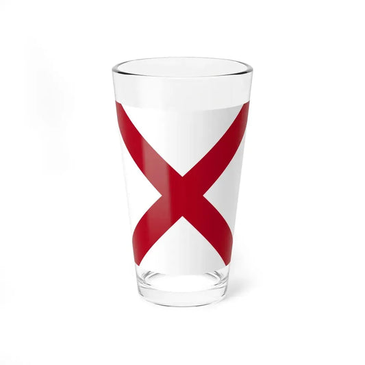 Flag of Alabama square (United States) Pint Glass 16oz 16oz - Go Mug Yourself
