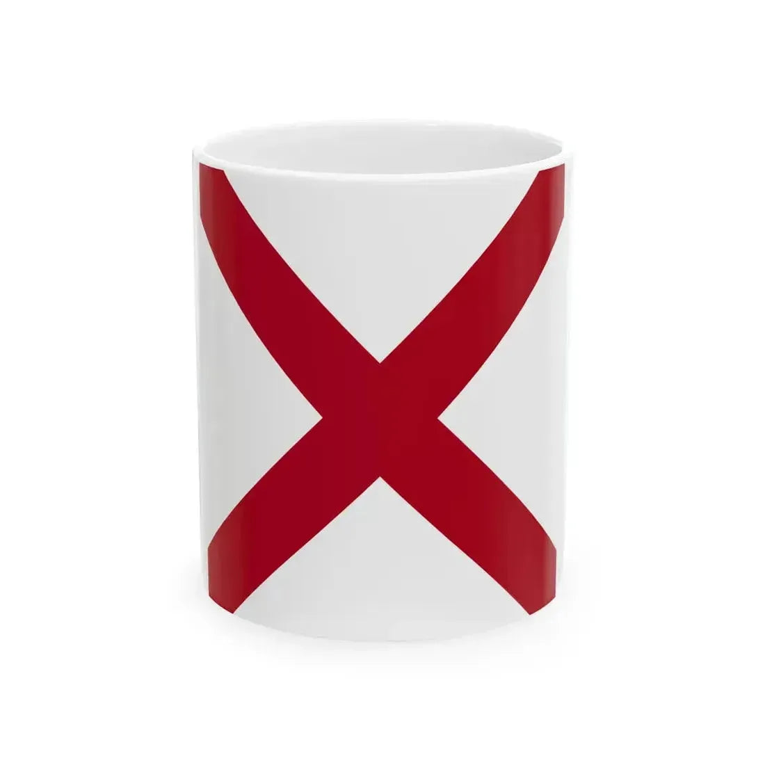Flag of Alabama square (United States) White Coffee Mug 11oz - Go Mug Yourself
