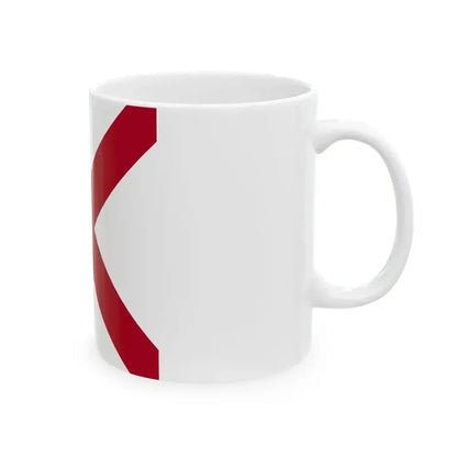 Flag of Alabama square (United States) White Coffee Mug - Go Mug Yourself