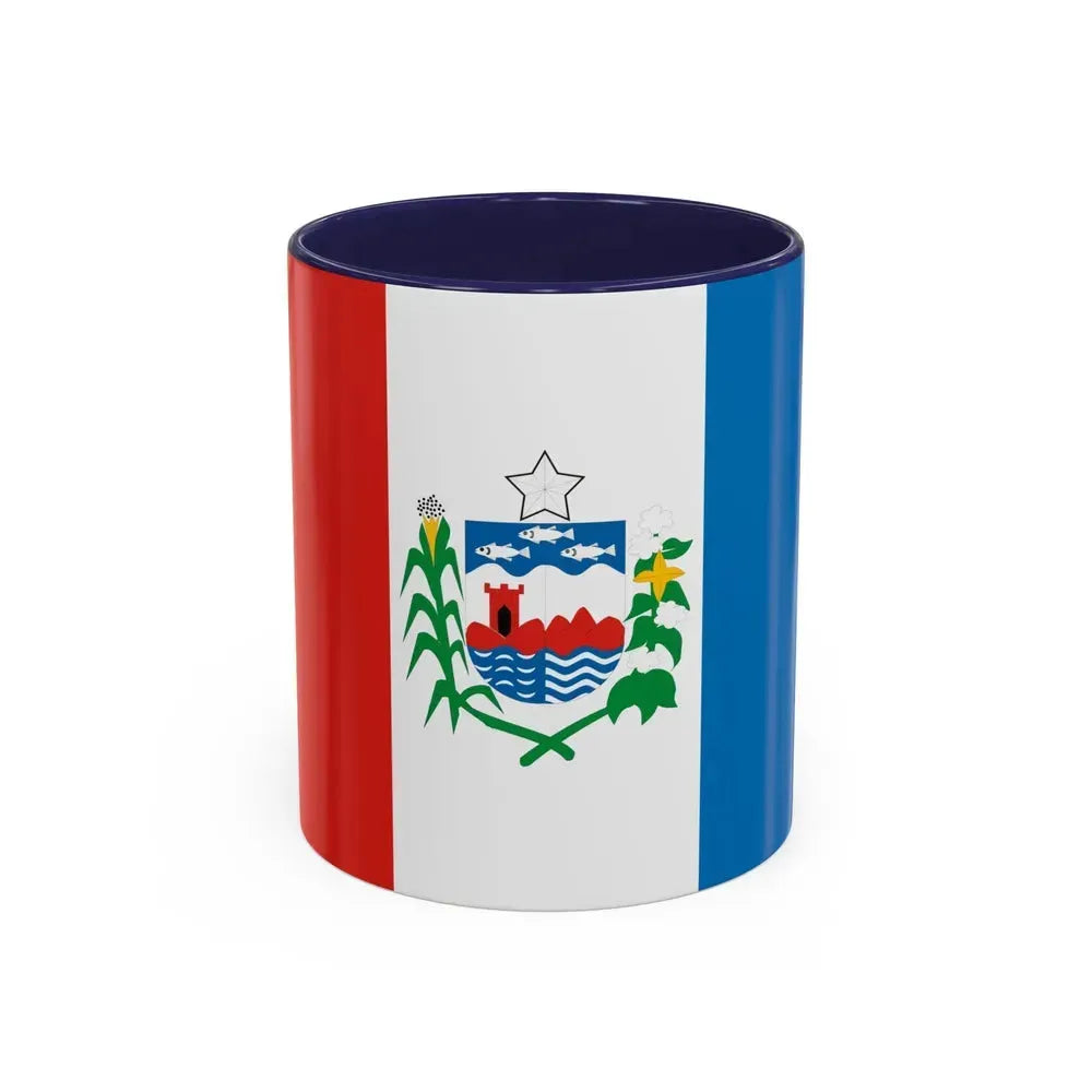 Flag of Alagoas Brazil - Accent Coffee Mug 11oz Navy - Go Mug Yourself