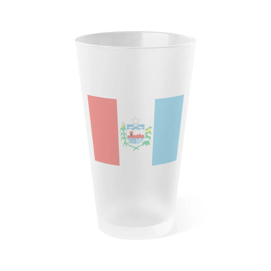 Flag of Alagoas Brazil - Frosted Pint Glass 16oz-16oz-Frosted-Go Mug Yourself