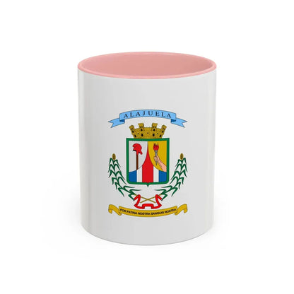Flag of Alajuela Province Costa Rica - Accent Coffee Mug 11oz Pink - Go Mug Yourself