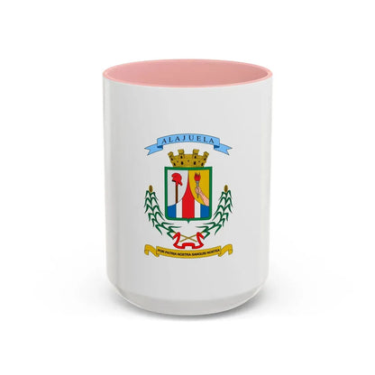 Flag of Alajuela Province Costa Rica - Accent Coffee Mug 15oz Pink - Go Mug Yourself