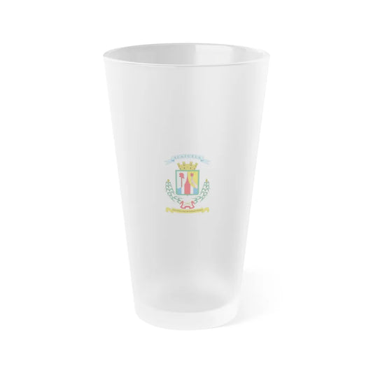 Flag of Alajuela Province Costa Rica - Frosted Pint Glass 16oz-16oz-Frosted-Go Mug Yourself