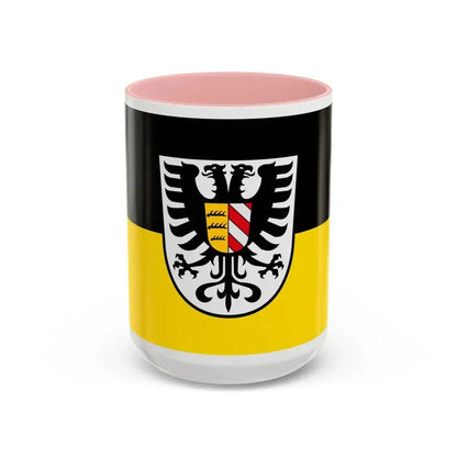 Flag of Alb Donau Kreis Germany - Accent Coffee Mug 15oz Pink - Go Mug Yourself